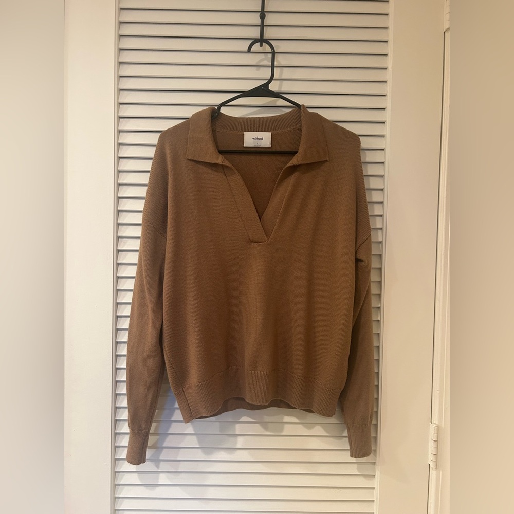 Wilfred v neck cardigan with collar